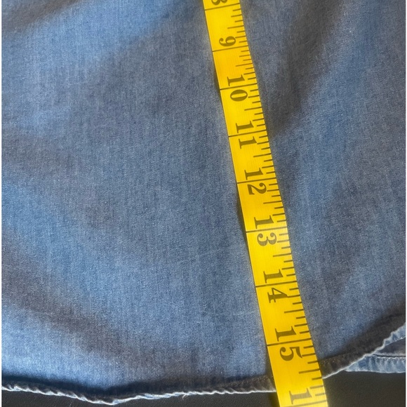 Chambray, denim, halter tie top, Blue, Small - Picture 7 of 10